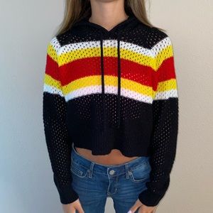 Netted sweatshirt! black yellow white and red!!